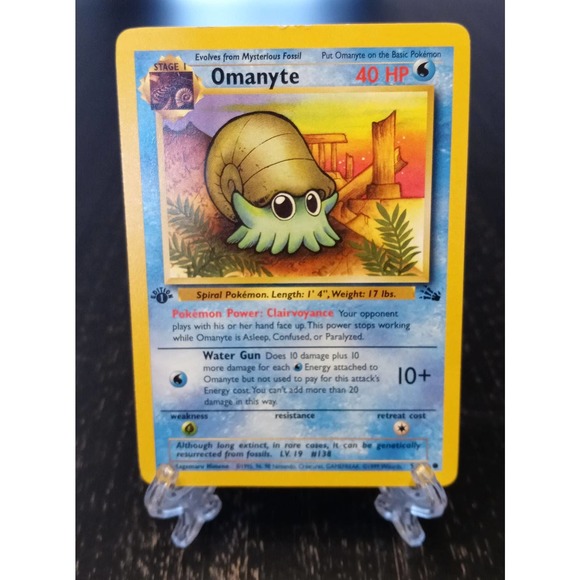 Pokemon Omanyte - 1st Edition Fossil - Picture 1 of 4
